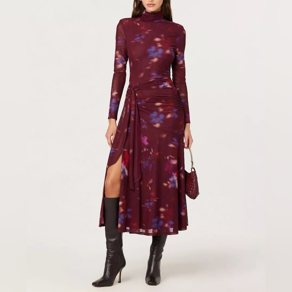 ASTR the Label Elegant Sheer Sleeve Dress